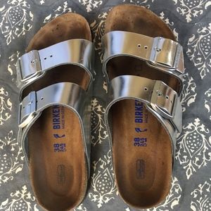 Birkinstocks - Silver Metallic